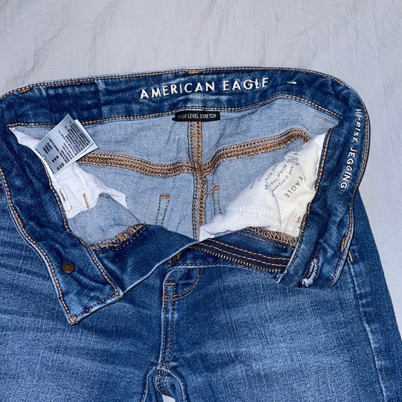 american eagle ripped jeggings sized 00 high rise next level stretch - Picture 5 of 9